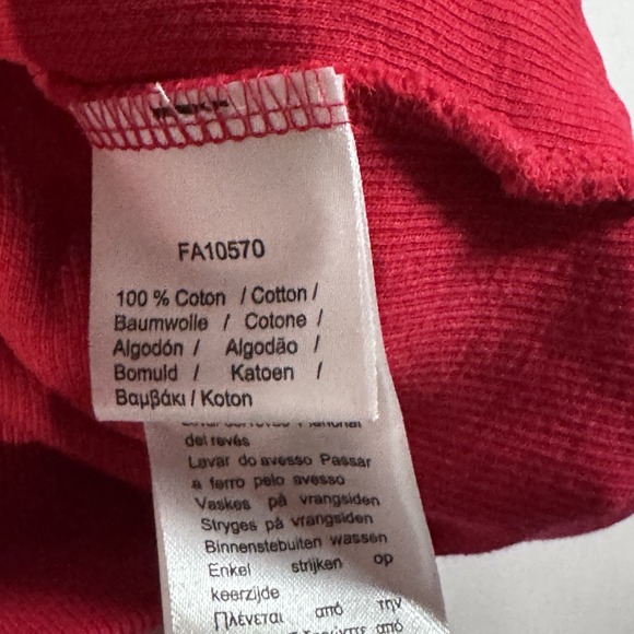 Lacoste Men Sweater XL/6 Pullover Jacket 1/4 Zip Side Pockets Red Preppy - Picture 8 of 10